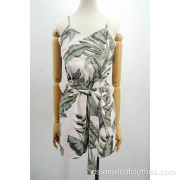 Sexy Women Grass Print Jumpsuit